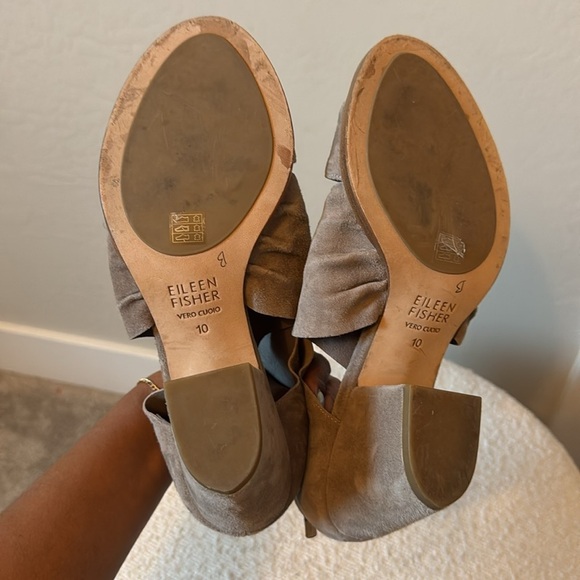 Eileen Fisher Suede Crisscross Sandal heel size 10 - Picture 4 of 6